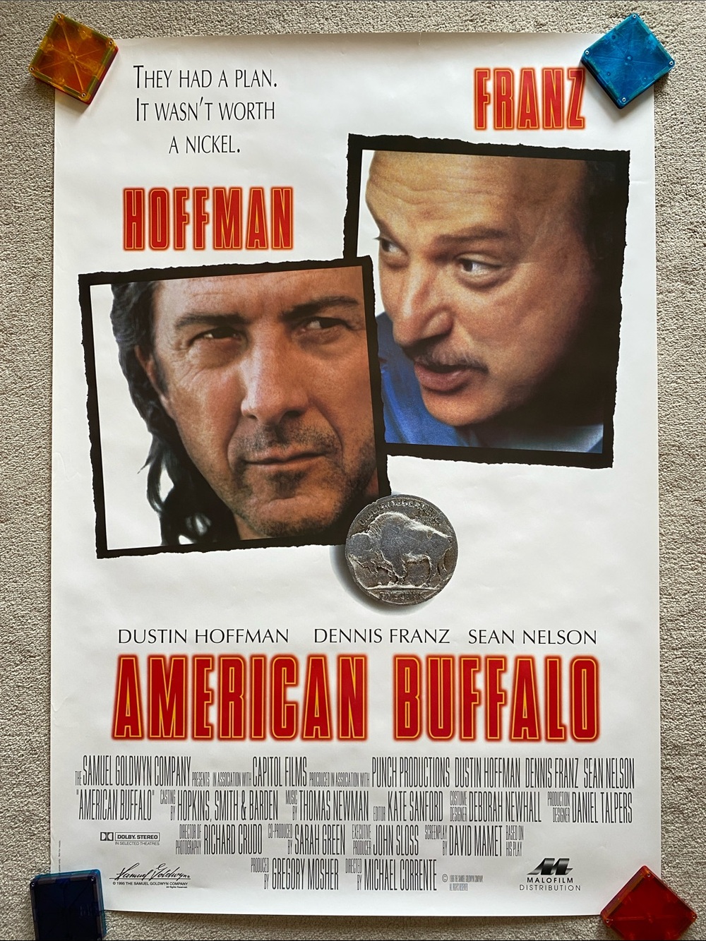 Vintage 1995 American Buffalo Movie Poster